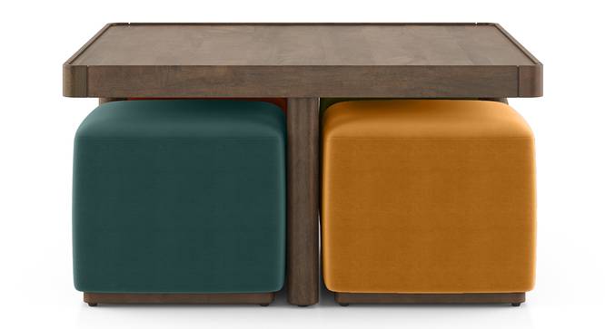 Tetra Square Solid Wood Coffee Table in Danish Walnut Finish