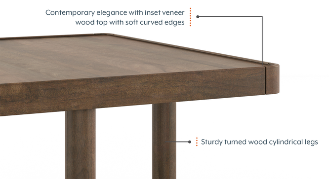 Tetra Square Solid Wood Coffee Table in Danish Walnut Finish