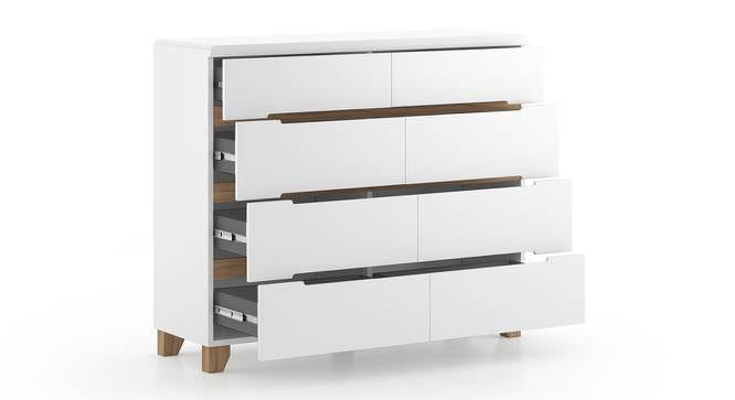 Oslo Engineered Wood Chest of 8 Drawers in White Finish