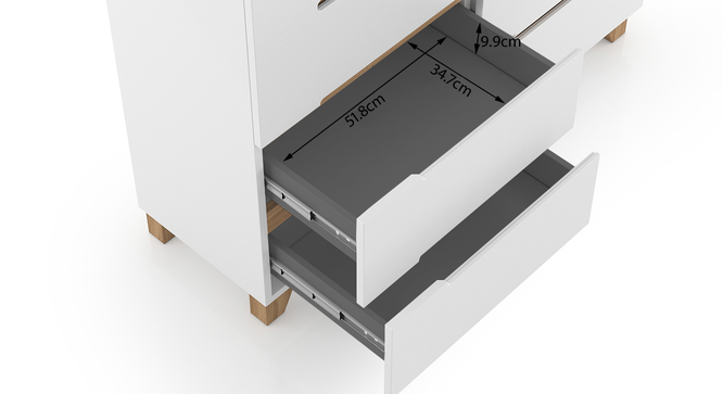 Oslo Engineered Wood Chest of 8 Drawers in White Finish