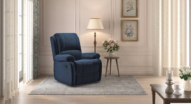 Lebowski Fabric One Seater Manual Recliner in Cobalt Fabric