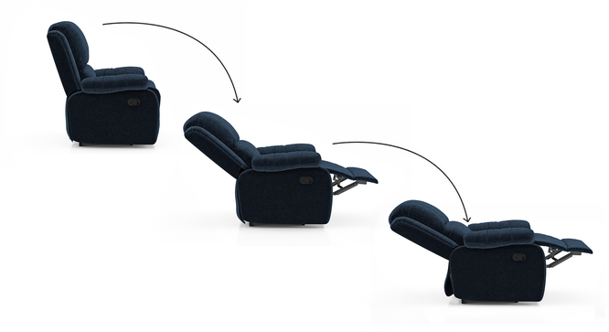 Lebowski Fabric One Seater Manual Recliner in Cobalt Fabric